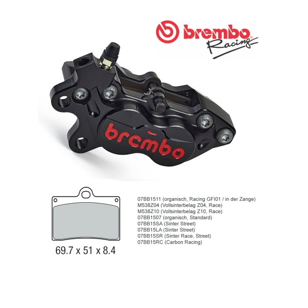 Brembo Axiale Bremszange P4 30/34 CNC 40 mm, links , schwarz